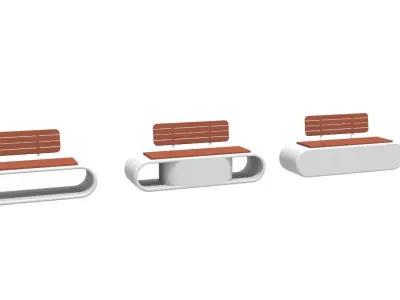 Concrete Outdoor Bench Free 3D model