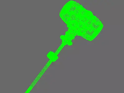 Cyber Samurai Power Warhammer LEFT 3D print model