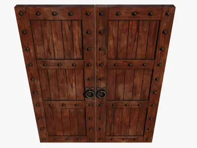 Medieval Door Low-poly 3D model