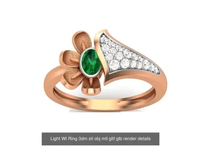 30 Light Wt  Ring 3dm stl obj mtl gltf glb render details  3D Model Pack
