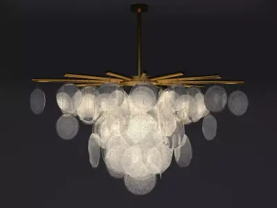 Nimbus chandelier with circles hanging from it 3D model