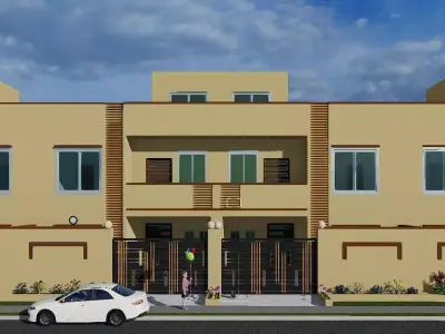 Society Model-House Exterior 3D Model 3D model