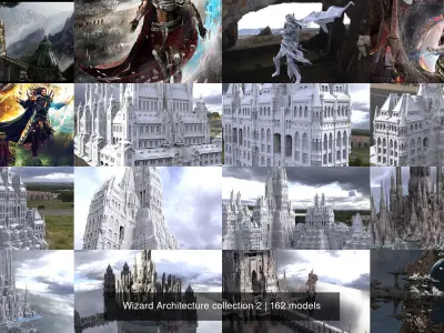Wizard Architecture collection 2 3D Model Pack