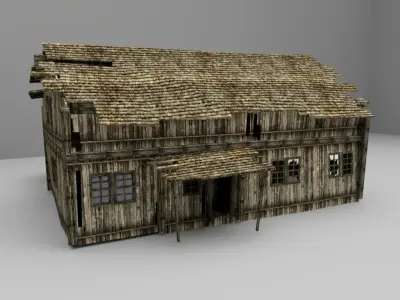 Destroy House Low-poly 3D model