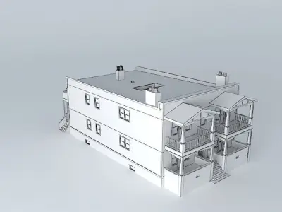 4 - Plex two story house Free 3D model