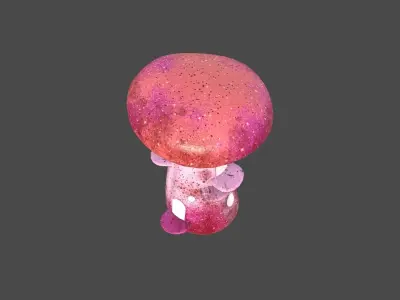 Fantasy Mushroom F03 Red - Scene Backdrop Design Low-poly 3D model
