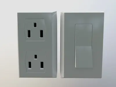 Free Wall outlets and switches pack Free low-poly 3D model