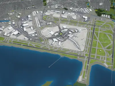 John F Kennedy International Airport - JFK Low-poly 3D model