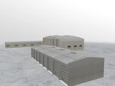 EDDF Fire Station Low-poly 3D model