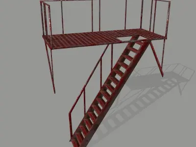 Fire Escape Low-poly 3D model