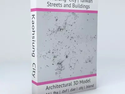 Kaohsiung City Streets and Buildings 3D model