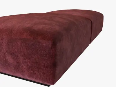velvet rectangular ottoman 3D model