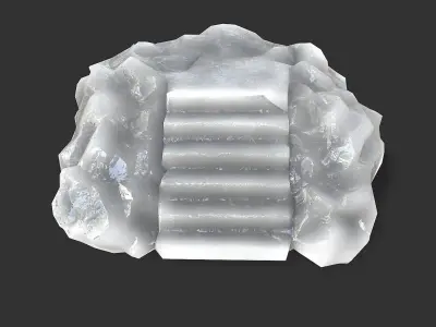 stairs stone 12 Low-poly 3D model