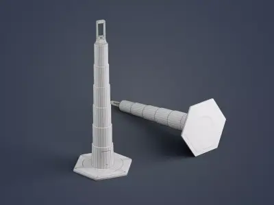 Traffic-Crowd Barrier Control - Delineator Channelizer Post  Low-poly 3D model