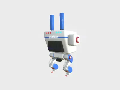 Robot C10 Police - Sentinel Character SciFi Design Low-poly 3D model