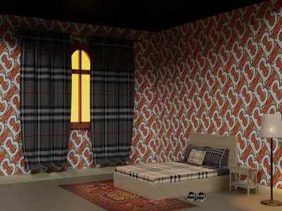 Burberry room Low-poly 3D model