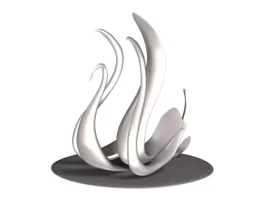 Swan sculpture milystatue Low-poly 3D model