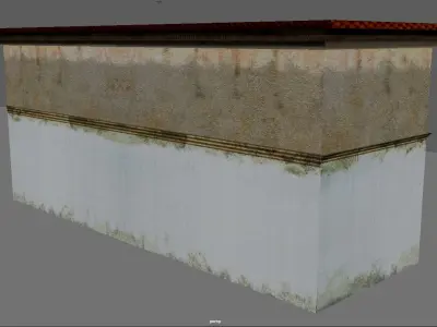 Lowpoly Building with garage Low-poly 3D model
