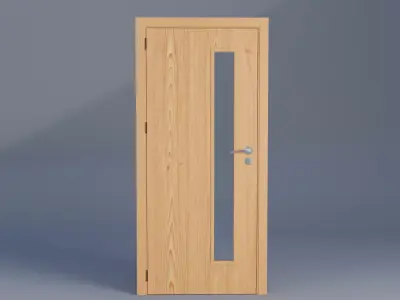 Door Wood Low-poly 3D model get