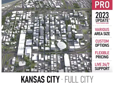Kansas City Low-poly 3D model