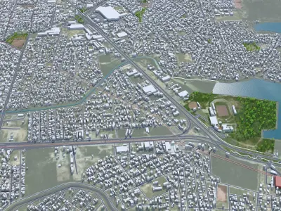 Reynosa Tamaulipas Mexico 30km Low-poly 3D model