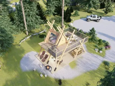 A1 Glamping  A frame Tower 3d model 3D model