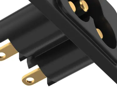 IEC 320 C6 Female 3D model