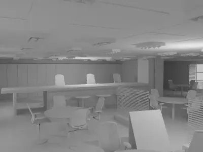 Bar Interior No Material 3D model