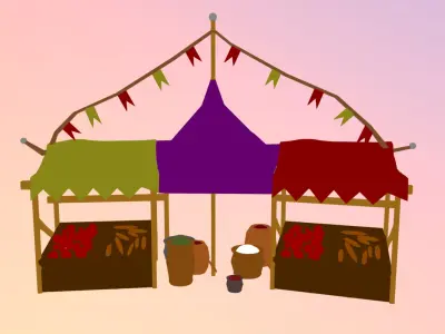 Trade Shop Low-poly 3D model