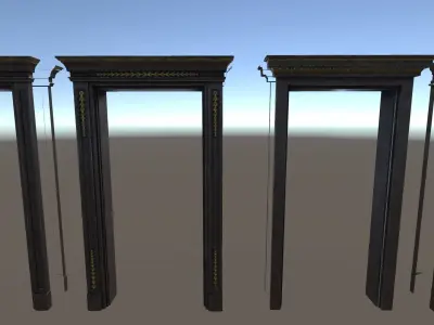 PBR Vintage Doors Collection Low-poly 3D model
