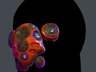 Gas mask helmet 3d model scifi Low-poly Low-poly 3D model Low-poly 3D model