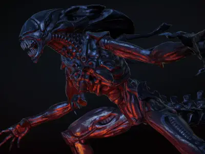 Queen Alien Low-poly 3D model