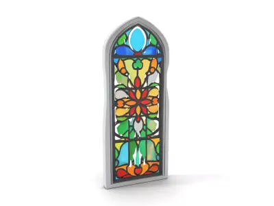 Colorful Stained Glass Window model pack Low-poly 3D model