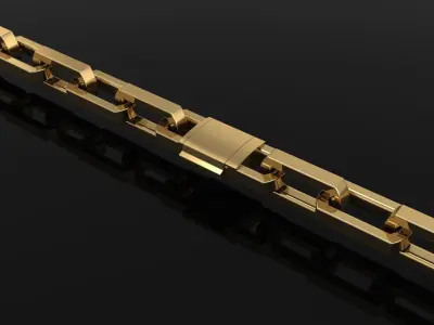 HERMES STYLE LINK TENNIS BRACELET NECKLACE 3D print model