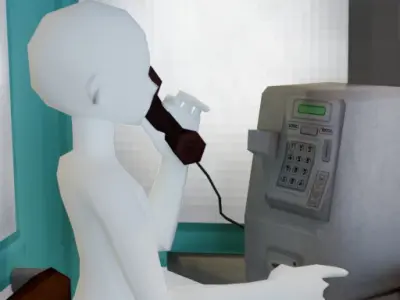 phone booth Low-poly 3D model