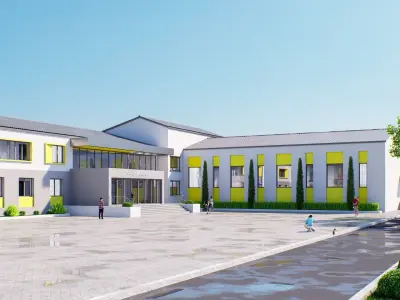 school Low-poly 3D model