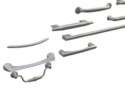 handles for kitchen cabinets or furniture doors drawer 3d model  3D model