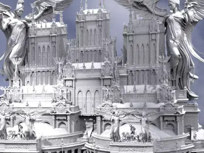 Cyberpunk Victorian street 3  3D model