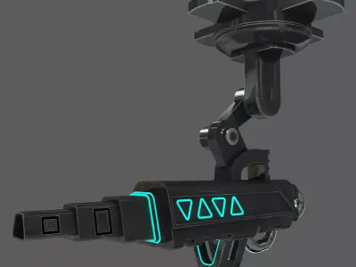 SCI FI TURRET GUN 3D  Low-poly 3D model