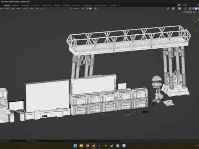 Rebel Base Kitbash BLENDER EDITION - Star Wars Low-poly 3D model