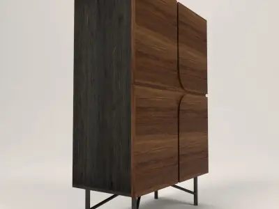 Lora 4 doors cabinet Low-poly 3D model