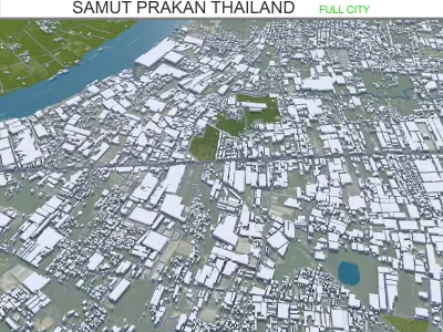 Samut Prakan Thailand 60km Low-poly 3D model