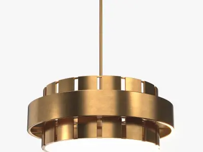 Orbit Brass Modern Round Chandelier 3D model