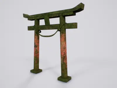 Japanese Hachiman Torii Gate - 5 Variants Low-poly 3D model