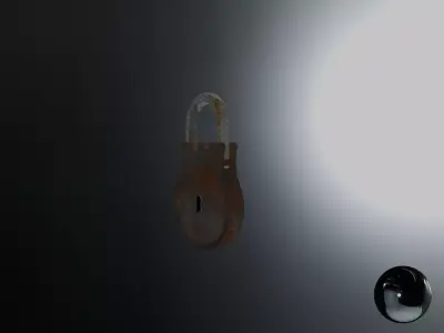 Rusty Basic Lock Low-poly 3D model