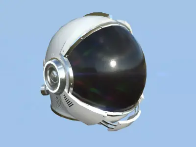Astronaut Helmet 08 - White Aluminum - Character Design Fashion Low-poly 3D model