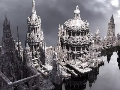 Fantasy Egyptian Tower London palace streets  3D model