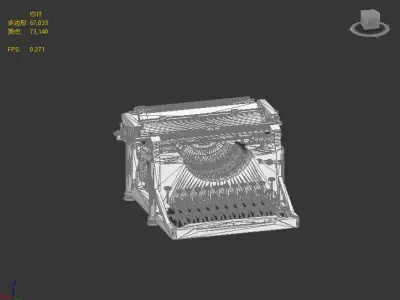 Next generation vintage typewriter Low-poly 3D model