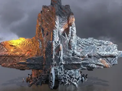 Arch Alien Ancient pillar Structure 3  3D model