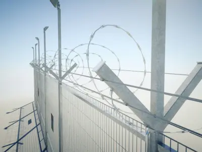 Security Razor Wire Fence 3D model